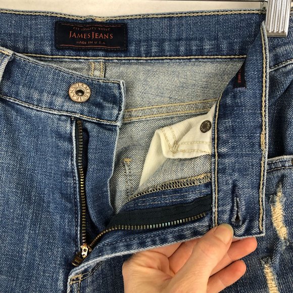 James Jeans Women's Size 26 James Twiggy Ankle Distressed Blue Skinny Jeans USA - Picture 9 of 13